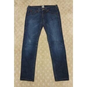 Vintage True Religion Women's 27x30 Julie Skinny Jeans Dark Wash Y2K Made in USA